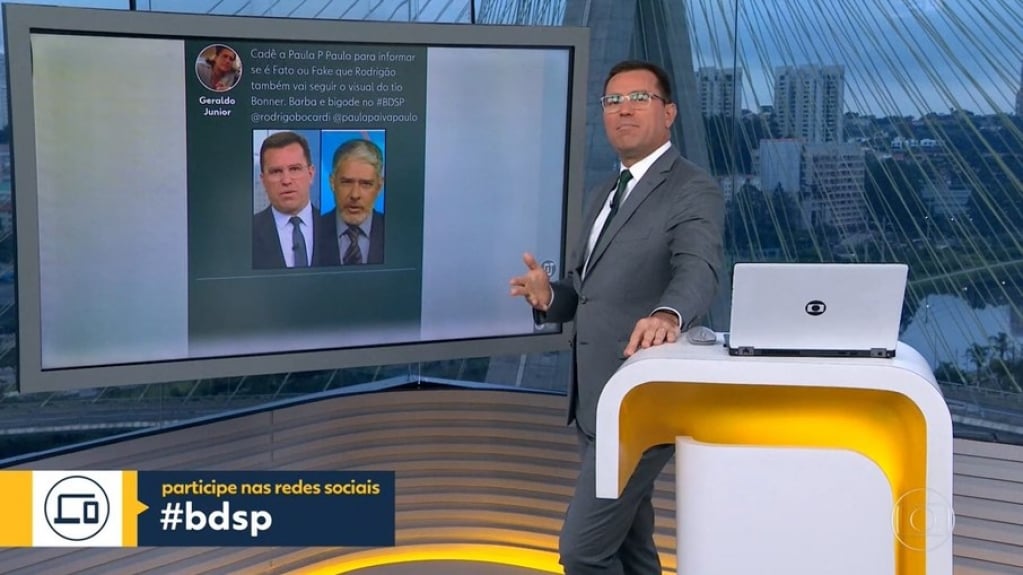 Rodrigo Bocardi opina sobre novo visual de Bonner: "Coisa para tio"