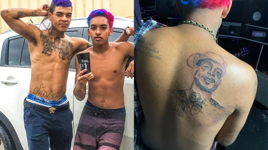 MC Brinquedo tatua rosto de MC Kevin nas costas em homenagem ao amigo