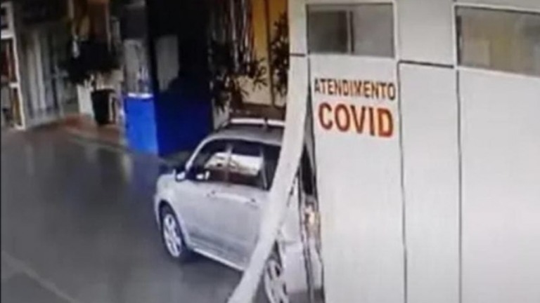 Carro invade área de paciente infectados com a Covid-19 em Santa Catarina