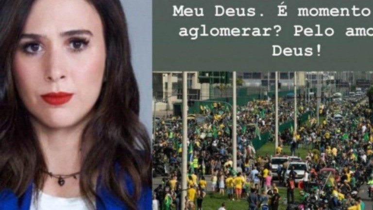 Tatá Werneck se revolta com aglomeração em ato pró-Bolsonaro