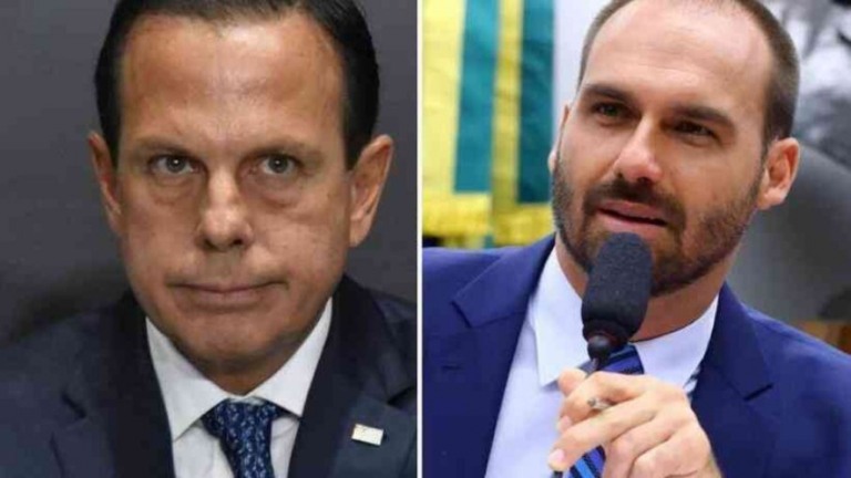"Estou fazendo o que papai não fez", diz Doria em resposta a Eduardo Bolsonaro