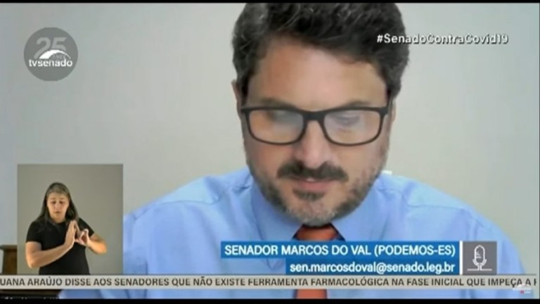 CPI: Aziz e Randolfe batem boca com Marcos do Val por defesa da cloroquina