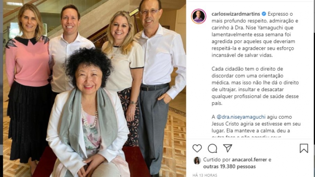 Empresário Carlos Wizard defende Nise Yamaguchi na CPI: "Agiu como Jesus Cristo" Empresário Carlos Wizard defende Nise Yamaguchi na CPI: "Agiu como Jesus Cristo"