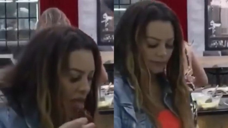 "Power Couple": Márcia Fellipe lambe bife e devolve para a panela