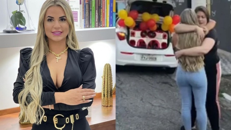 Seguidora foi quem mandou carro de som e flores para viúva de MC Kevin