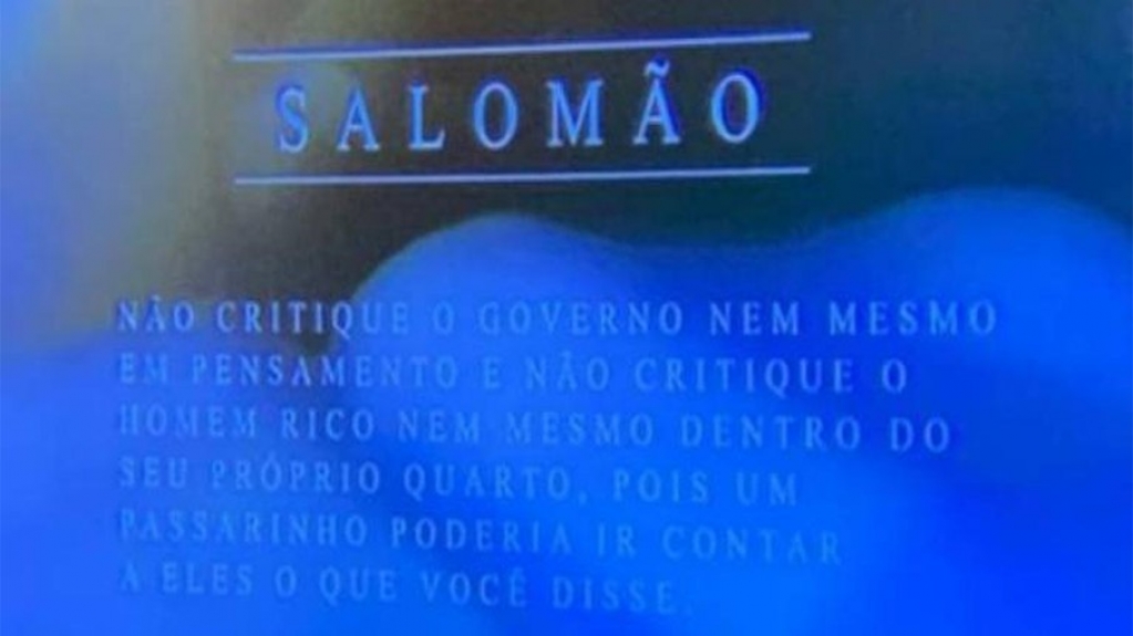 SBT exibe passagem da Bíblia que aconselha a não criticar o governo