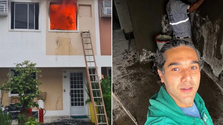Fernando Sampaio começa obras para recuperar casa atingida por incêndio