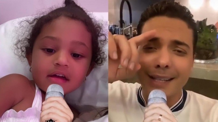 Filha de Kylie Jenner 'usa' microfone de Safadão e cantor brinca: 'Conheço'