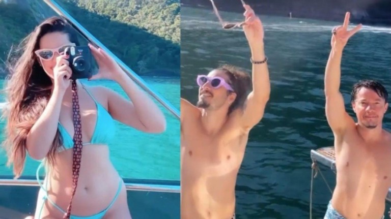 Juliette faz festa particular com amigos em barco no Rio de Janeiro: 'Férias'