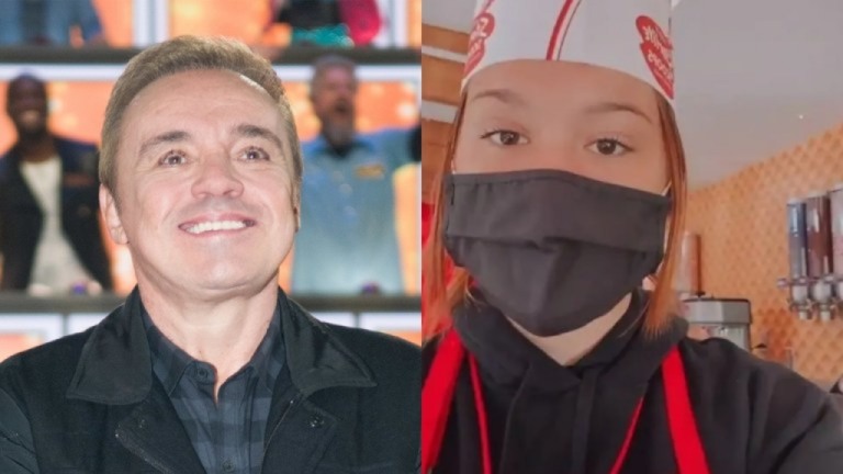 Filha de Gugu aparece trabalhando como garçonete nos Estados Unidos
