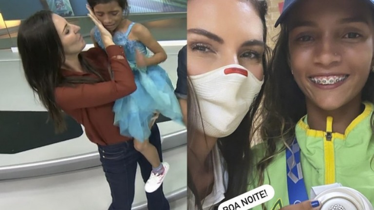 Glenda Kozlowski se reencontra com Rayssa Leal nas Olimpíadas