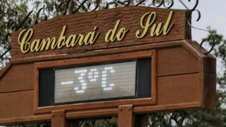 Frente fria histórica: SC amanhece abaixo de -7ºC