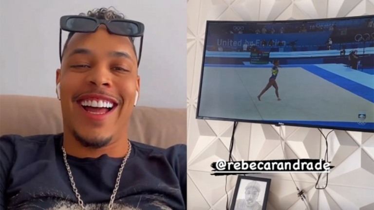 MC João comemora medalha de Rebeca Andrade ao som de "Baile de Favela"