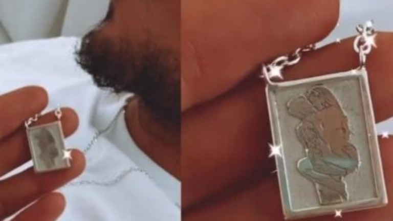 Yasmin Brunet mostra colar de Gabriel Medina com beijo do casal