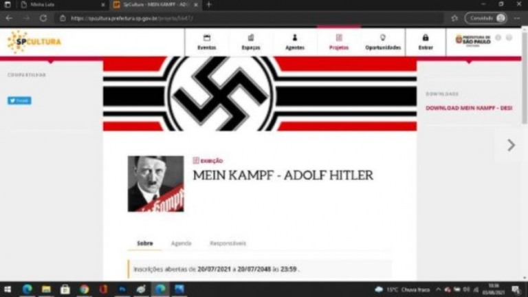 Site da Prefeitura de SP é usado para promover livro de Hitler e sexo oral