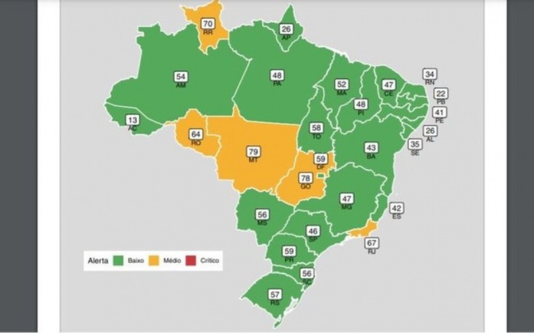 Covid-19: Brasil não tem estado em nível crítico de ocupação de leitos
