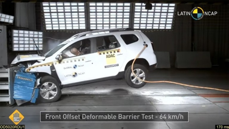 Renault Duster feito no Brasil vai mal em novo teste de colisão