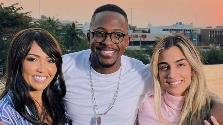 Reconciliação: Mumuzinho e Thainá Fernandes posam juntos em gravação de clipe