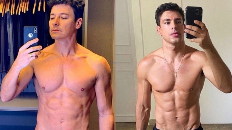 Rodrigo Faro exibe barriga definida e se compara a Cauã Reymond: "Pai tá on"