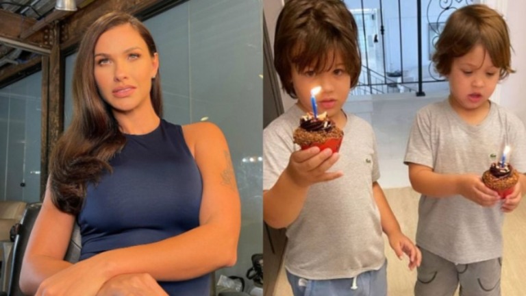 Andressa Suita mostra surpresa de aniversário dos filhos para Gusttavo Lima