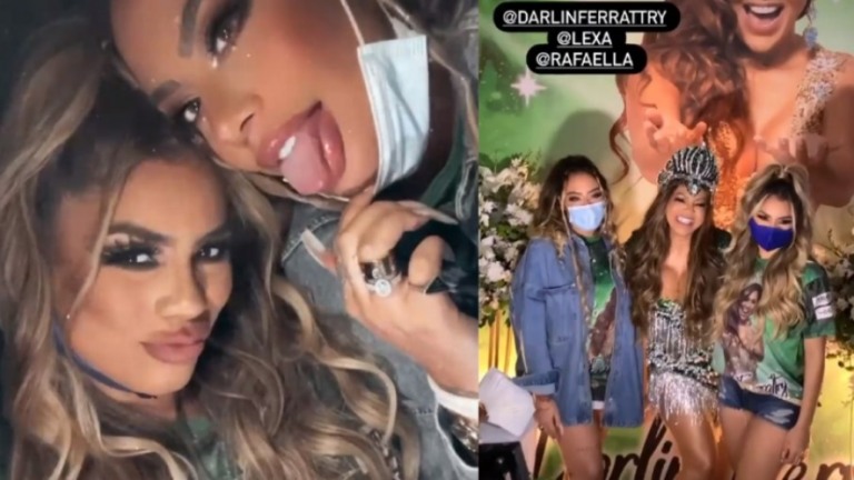 Lexa e irmã de Neymar vão ao ensaio da Império Serrano