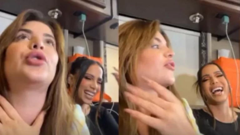 Anitta leva GKay a evento secreto e diz: 'Se falar, está expulsa da minha casa'
