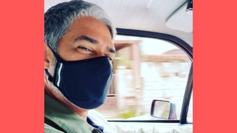 William Bonner explica o porquê de usar máscara no carro