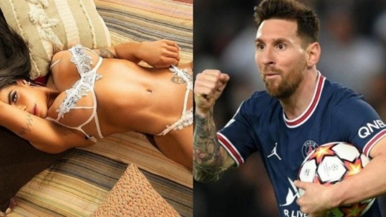 Modelo diz que tatuagem com rosto de Messi no corpo faz homens falharem no sexo