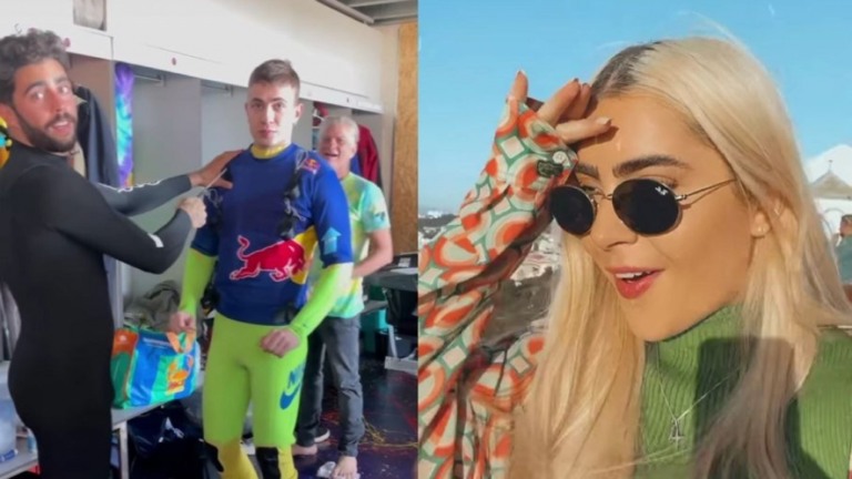 Envolvida em polêmica, Jade Picon curte dia em Portugal com Scooby e Whindersson