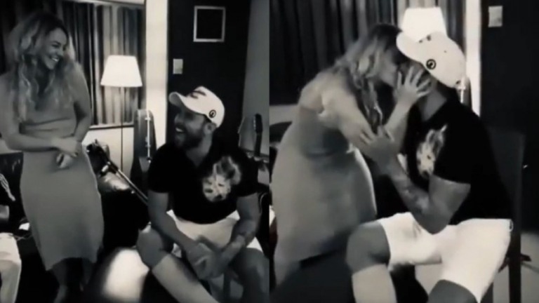 Paolla Oliveira samba e beija Diogo Nogueira em vídeo, assista