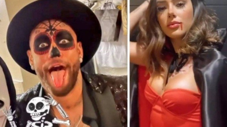 Neymar e Bruna Biancardi curtem festa de Halloween em Paris; veja