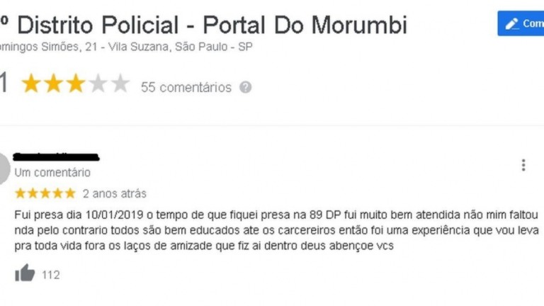 Ex-presa avalia delegacia de SP com cinco estrelas: "vou levar para toda vida"