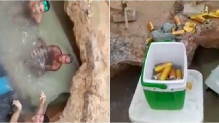 PA: moradores fazem 'piscina' em buraco aberto no meio da rua; veja vídeo