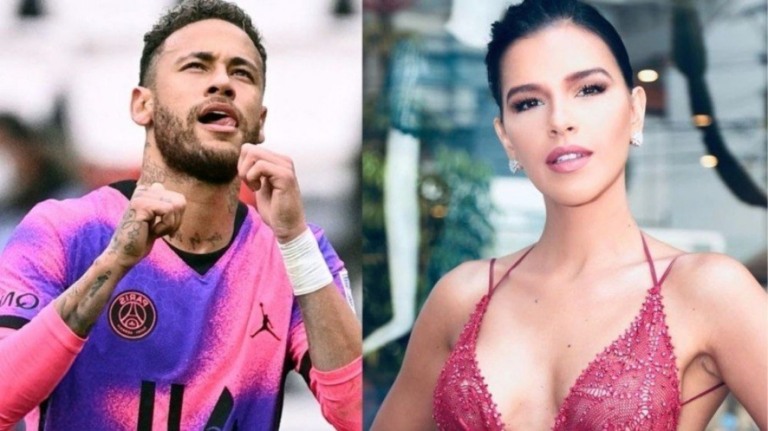 Neymar e Mariana Rios trocam beijos em festa