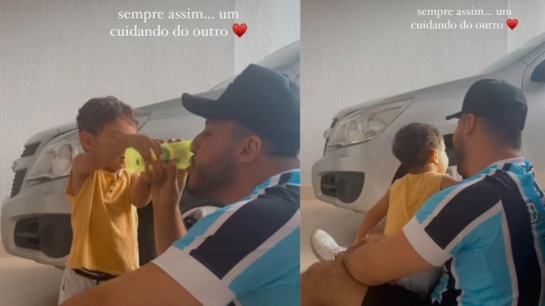 Murilo Huff surge com Léo, seu filho com Marília Mendonça: "Sempre assim"