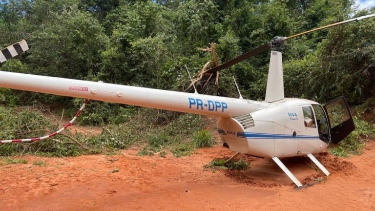 SP: Helicóptero com cerca de 200 kg de cocaína é apreendido pela PF