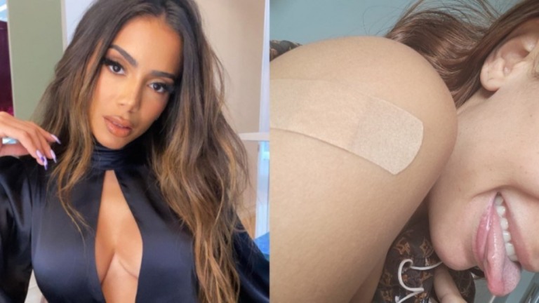 Anitta toma reforço da vacina e alfineta Bolsonaro: 'Será que viro jacaré?'