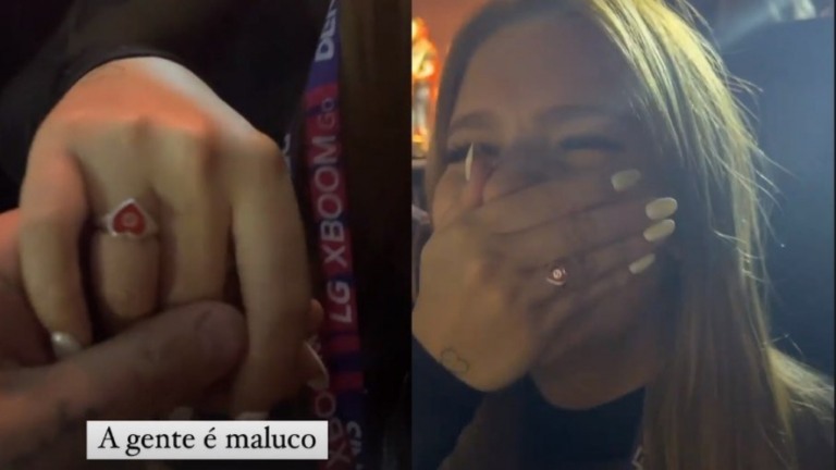 Viih Tube ganha anel de compromisso de Lipe Ribeiro em show de Dennis DJ
