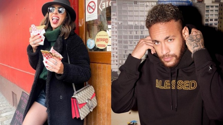 Neymar e Bruna Biancardi aparecem juntos em imagens de jogo do PSG