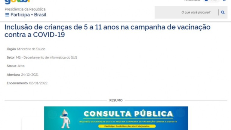 Saúde passa a exigir login no Gov.br para consulta sobre vacinação de crianças