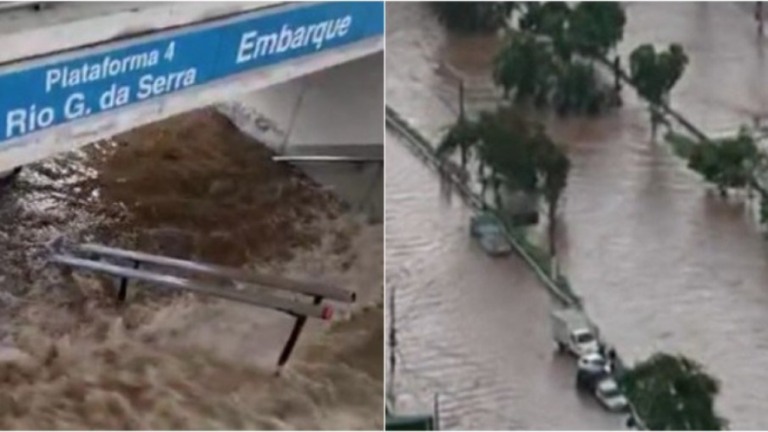 SP: temporal alaga estação da CPTM e interdita avenida no ABC paulista
