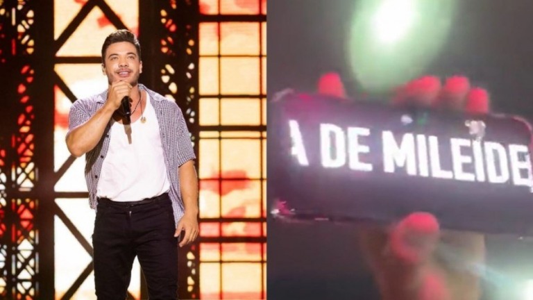 Wesley Safadão ri de mensagem de fã citando Mileide Mihaile em show Wesley Safadão ri de mensagem de fã citando Mileide Mihaile em show