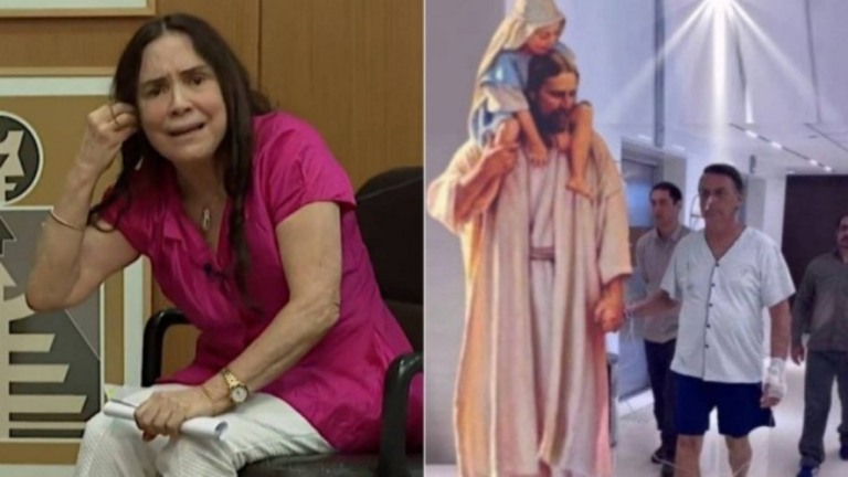 Regina Duarte reage após postar montagem de Bolsonaro ao lado de Jesus