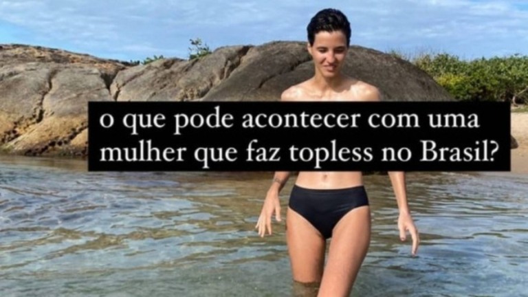 Ex-namorada de Camila Pitanga é levada para delegacia por topless