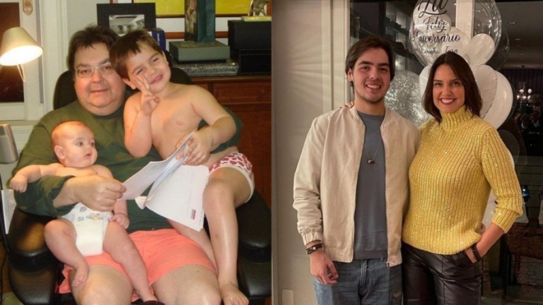 Esposa de Faustão posta fotos antigas da família e parabeniza o filho