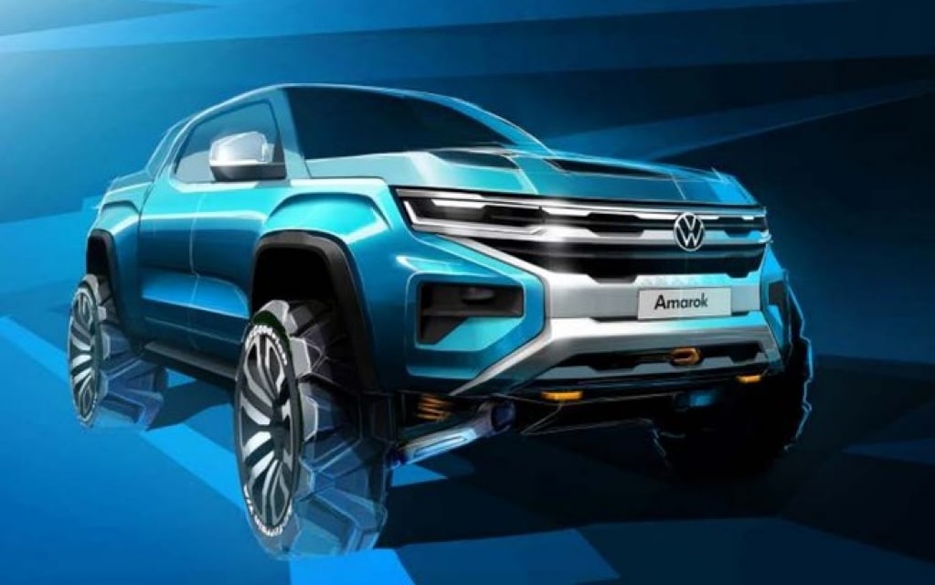 Nova geração da VW Amarok tem primeiras imagens de esboço reveladas