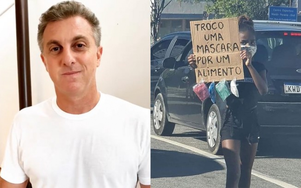 Luciano Huck encontra menina que pedia por comida em foto que viralizou