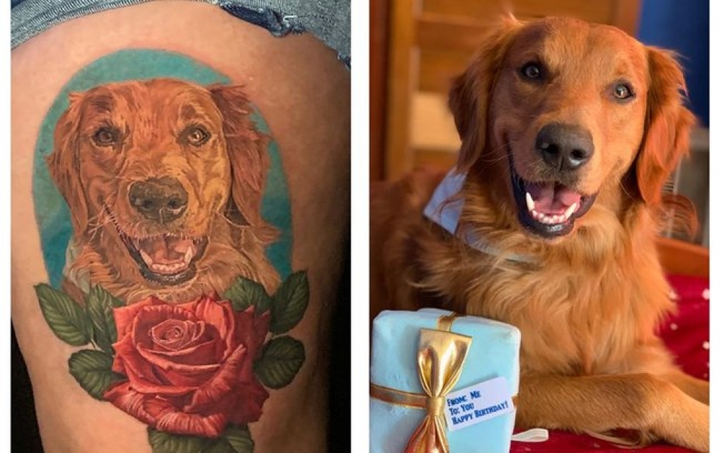 Mulher passa 10 horas fazendo tatuagem para homenagear seu cão