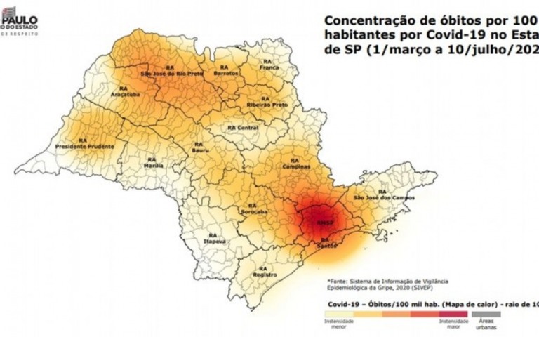 Levantamento aponta bairros mais atingidos pela Covid-19 em São Paulo