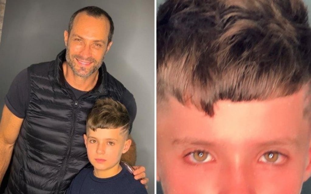 Pai coruja, Fernando Pavão esbanja simpatia ao levar filho para cortar cabelo